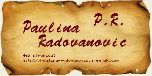Paulina Radovanović vizit kartica